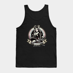 Capricorn's Climb: The Mountain Maven - Pin up Vintage Retro Zodiac Sign Tank Top